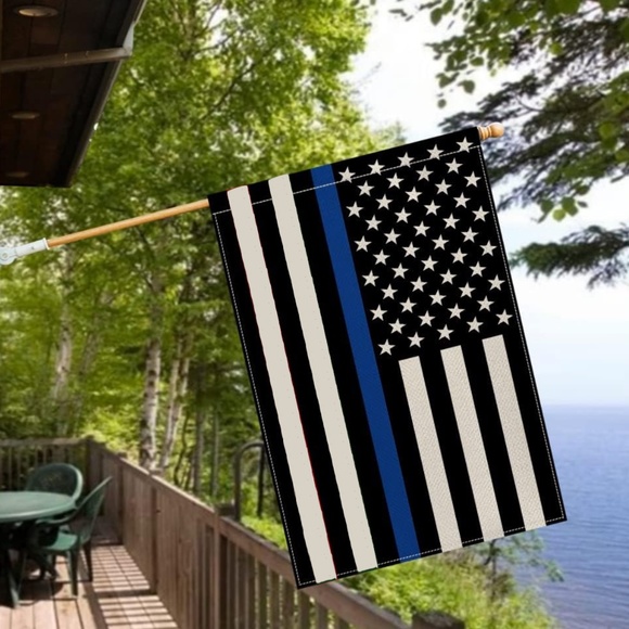 Thin Blue Line Lawn Garden Flag Yard Decor Live Matter Police Law Enforcement - Picture 2 of 7